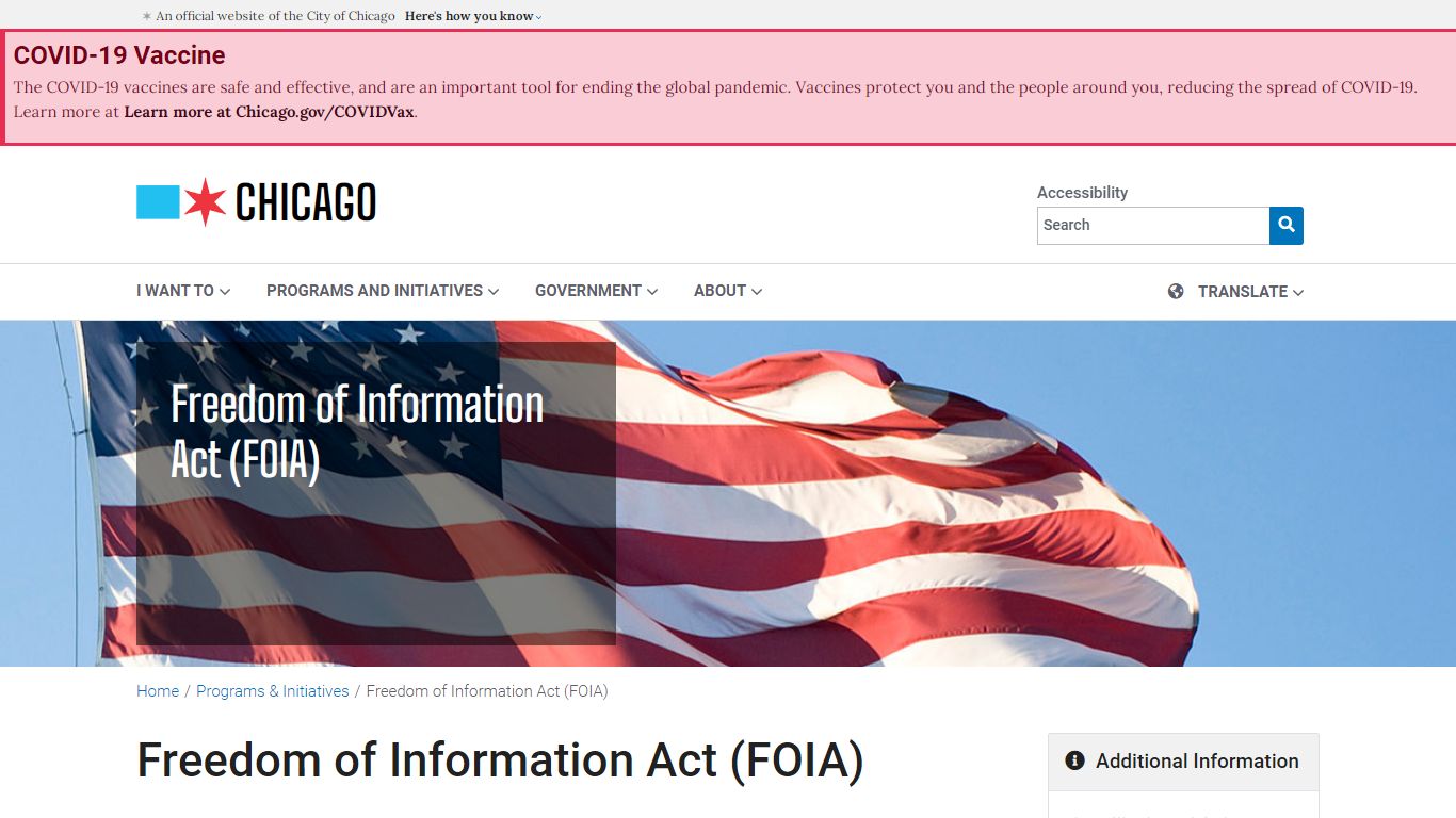 City of Chicago :: Freedom of Information Act (FOIA)